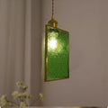 Vintage Stained-Glass Dome Pendant Light