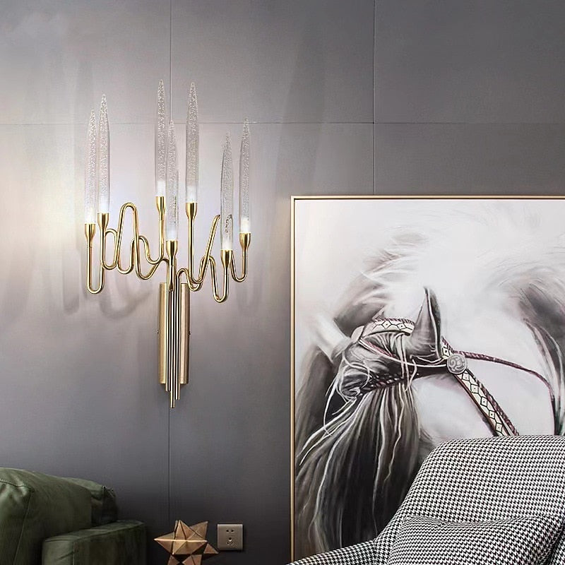 Modern Crystal Candelabra Wall Light