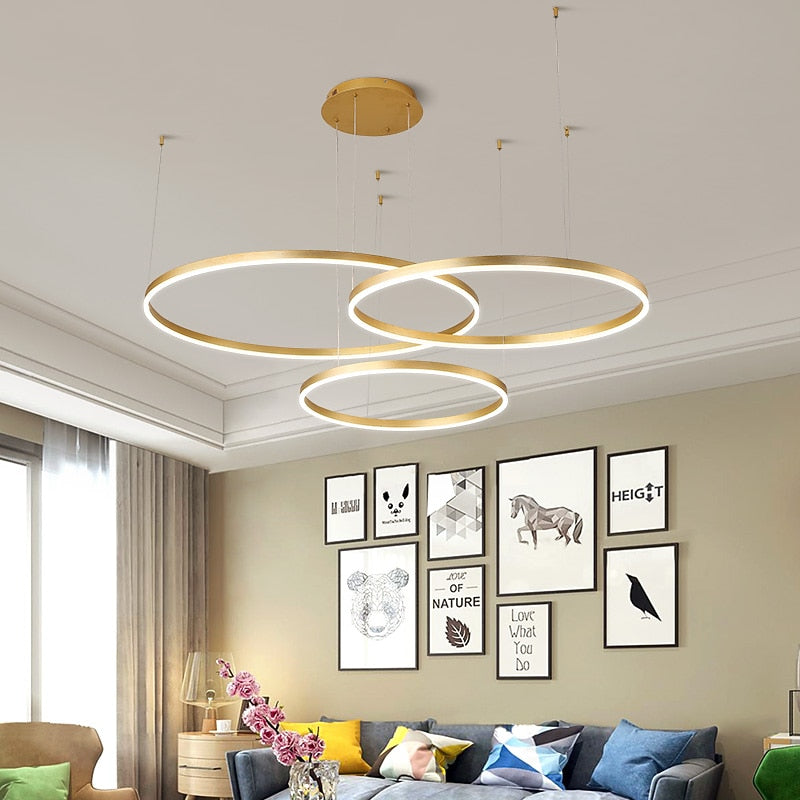 Modern Metal Ring Pendant Light
