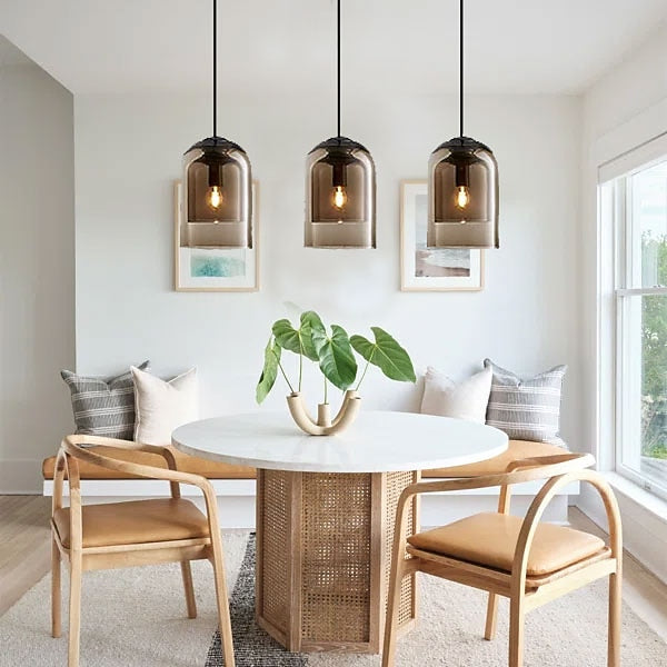 Modern Glass Cylinder Pendant Light