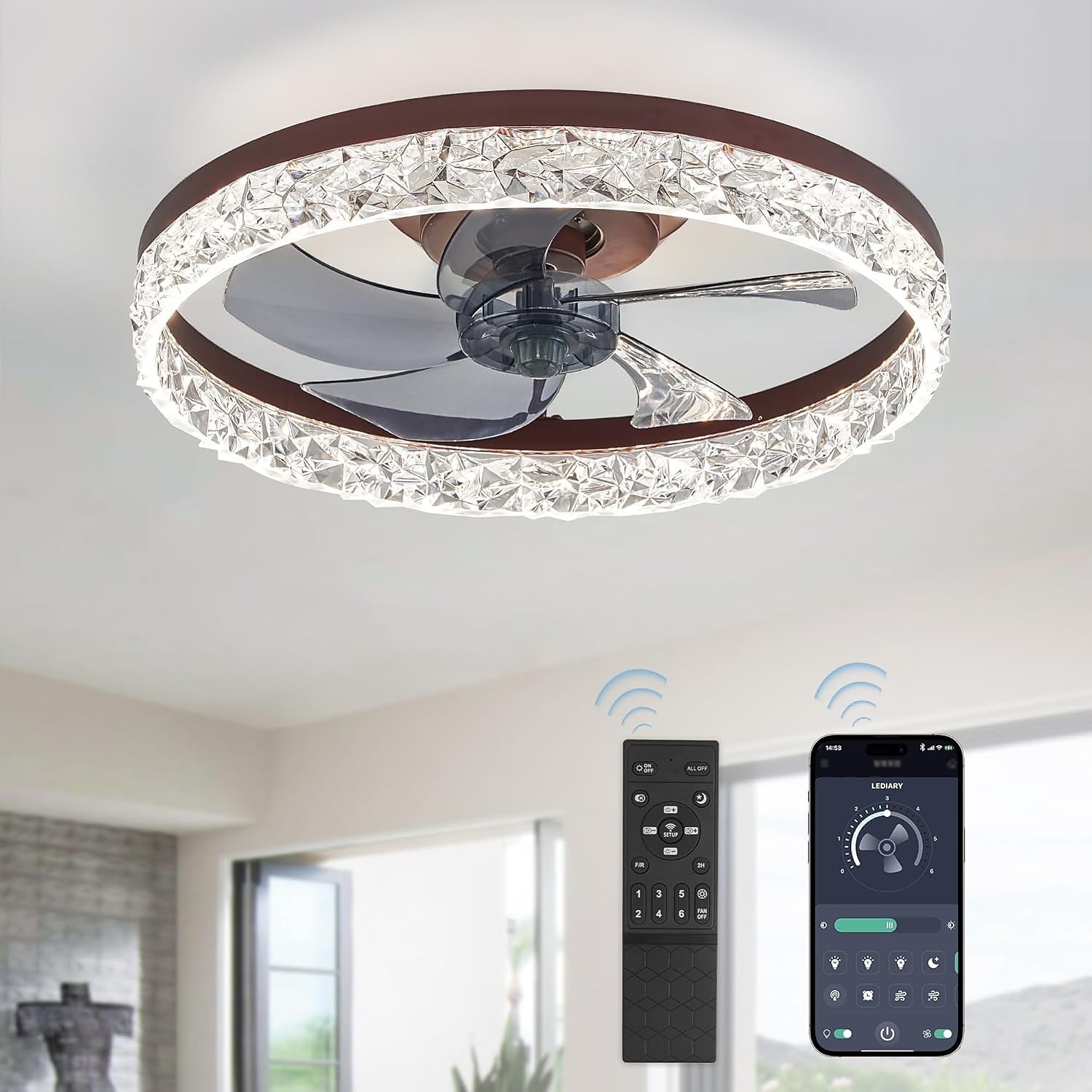 Modern Metal Ring-Fan Ceiling Fan Light