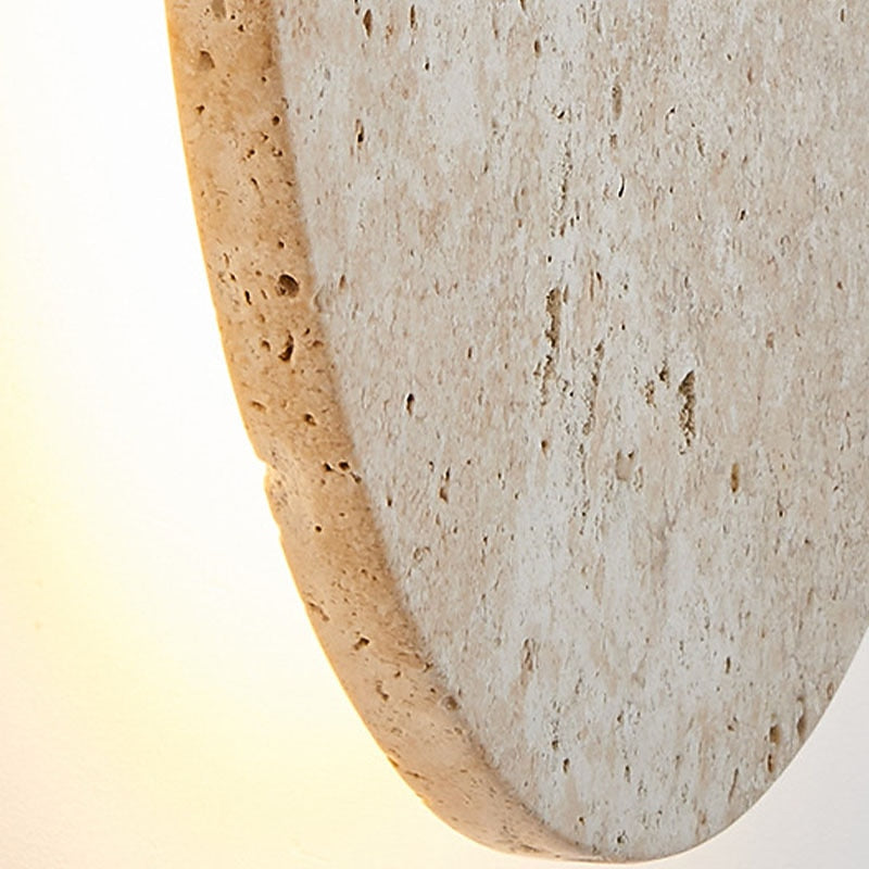 Wabi-Sabi Travertine Disc Wall Light