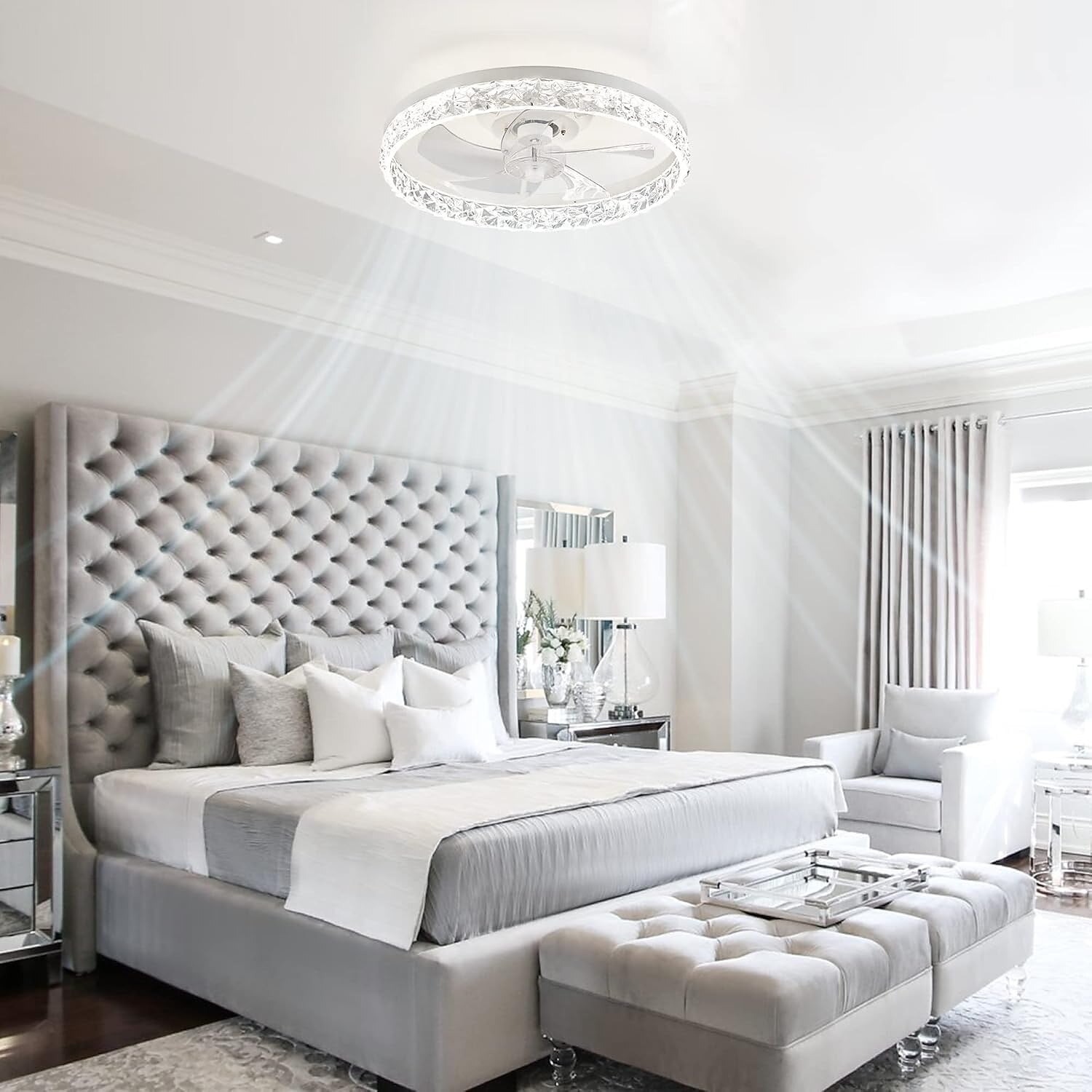 Modern Metal Ring-Fan Ceiling Fan Light