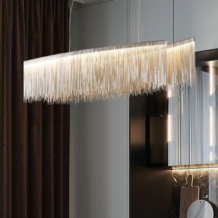 Glam Metal Linear Pendant Light