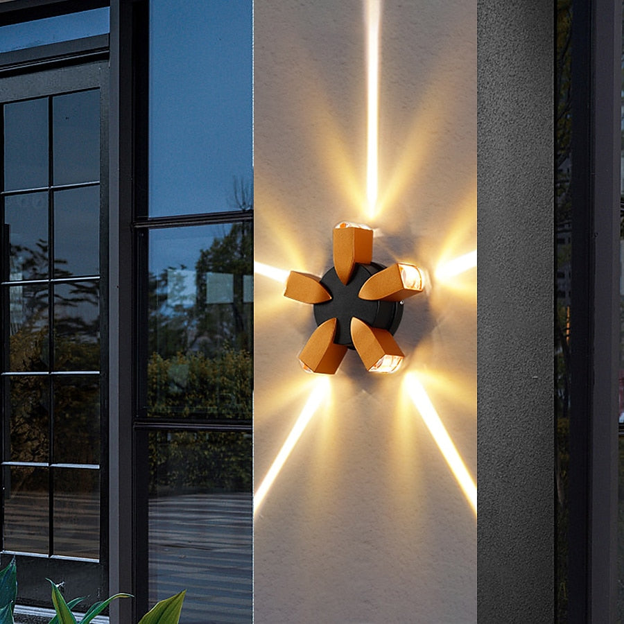 Modern Metal Sunburst Wall Light
