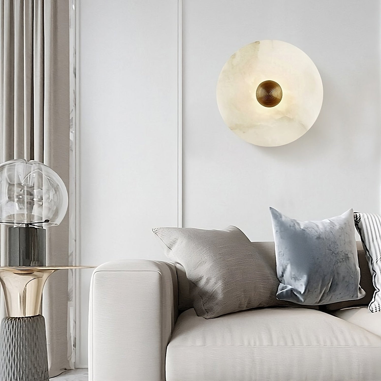 Modern Marble Disc Wall Light