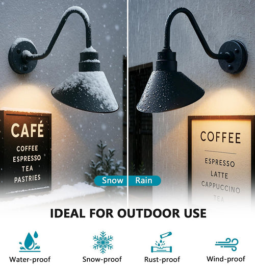 Industrial Metal Gooseneck Wall Light