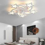 Plafonnier ventilateur de plafond moderne en métal avec pales en forme de fleur