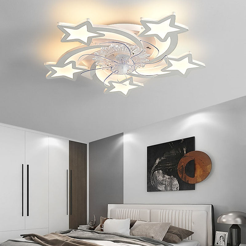 Modern Metal Flower-Fan Ceiling Fan Light
