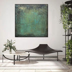 Teal Patina Textured Painting
