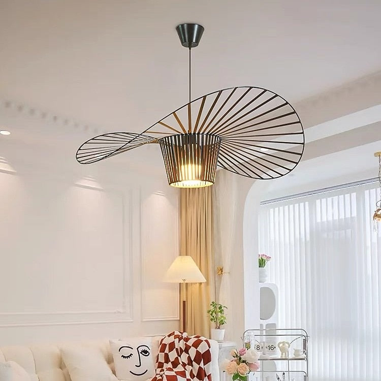 Modern Fiberglass Wireframe Pendant Light