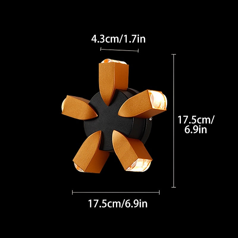 Modern Metal Sunburst Wall Light