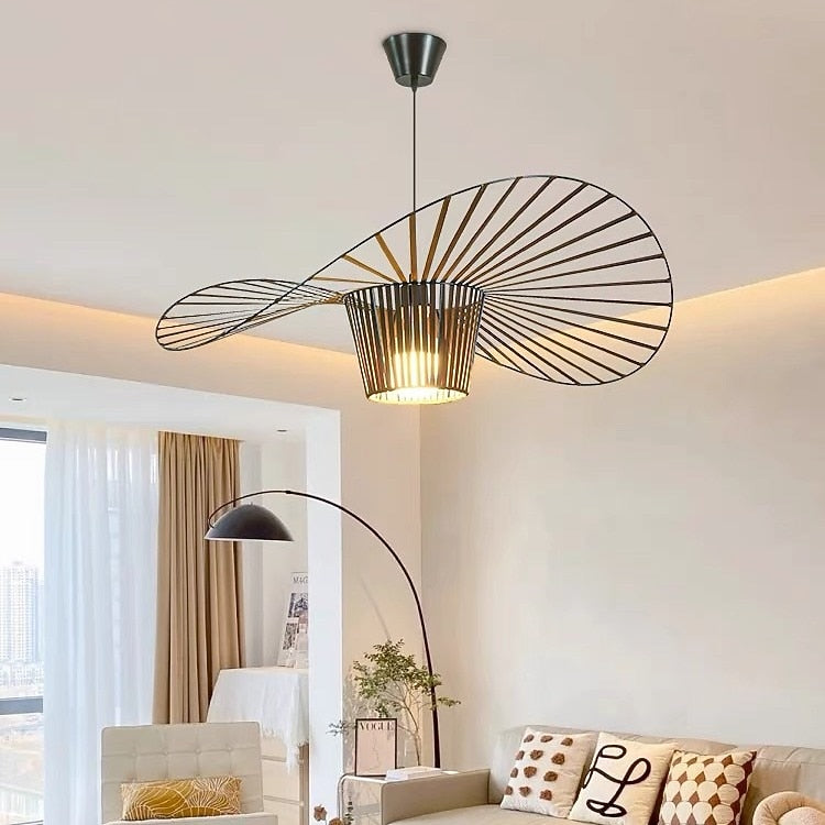Modern Fiberglass Wireframe Pendant Light