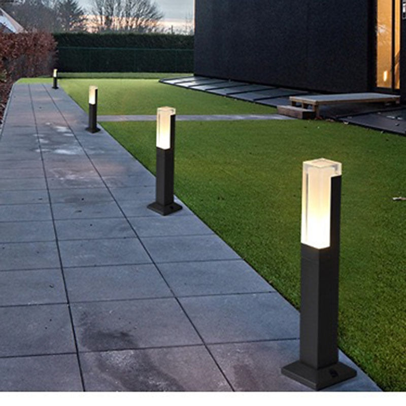 Modern Metal Bollard Post Light
