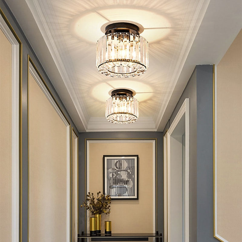 Glam Crystal Drum Ceiling Light
