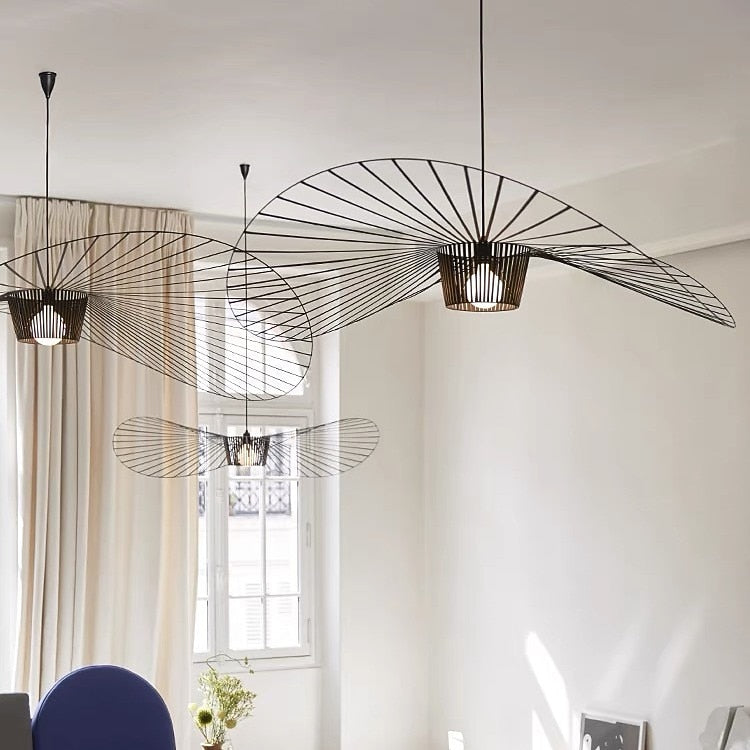 Modern Fiberglass Wireframe Pendant Light