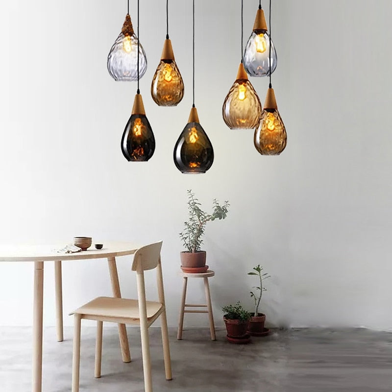 Modern Glass Teardrop Pendant Light