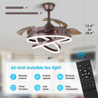 Deckenventilator-Leuchte aus Metall mit Ringventilator