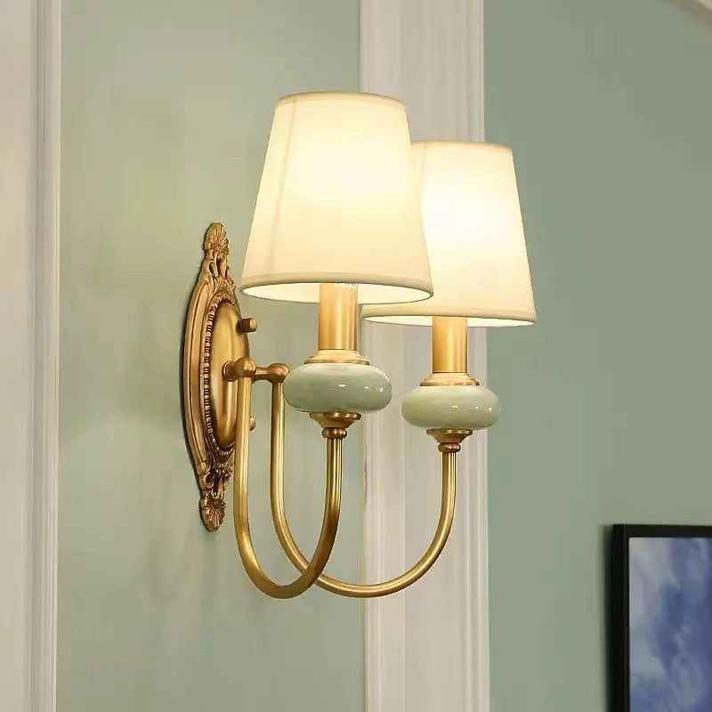 Vintage Fabric Double-Arm Wall Light