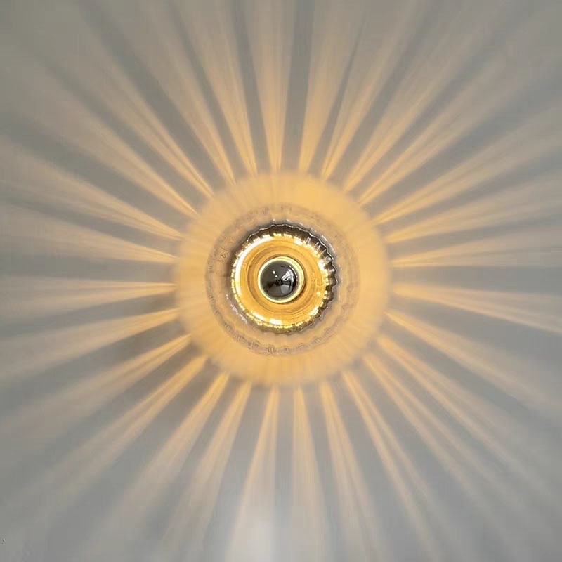 Modern Glass Sunburst Wall Light