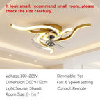 Deckenventilatorlampe mit modernem Metallflügel