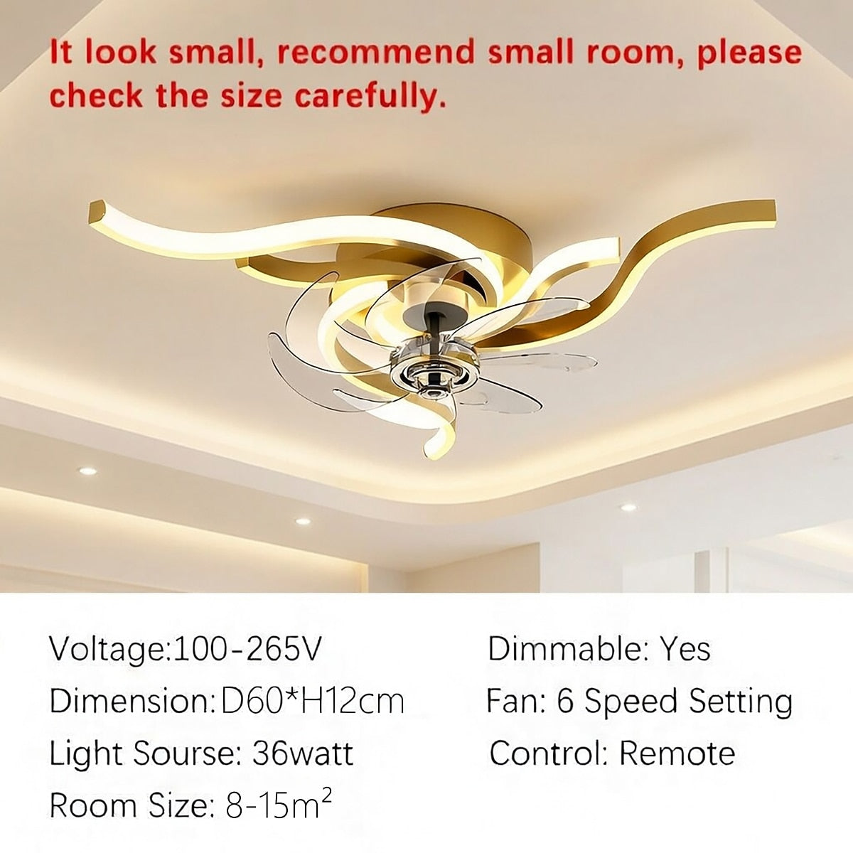 Modern Metal Blade-Fan Ceiling Fan Light
