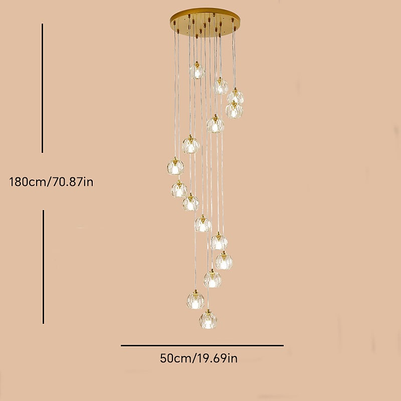Modern Glass Cascade Chandelier