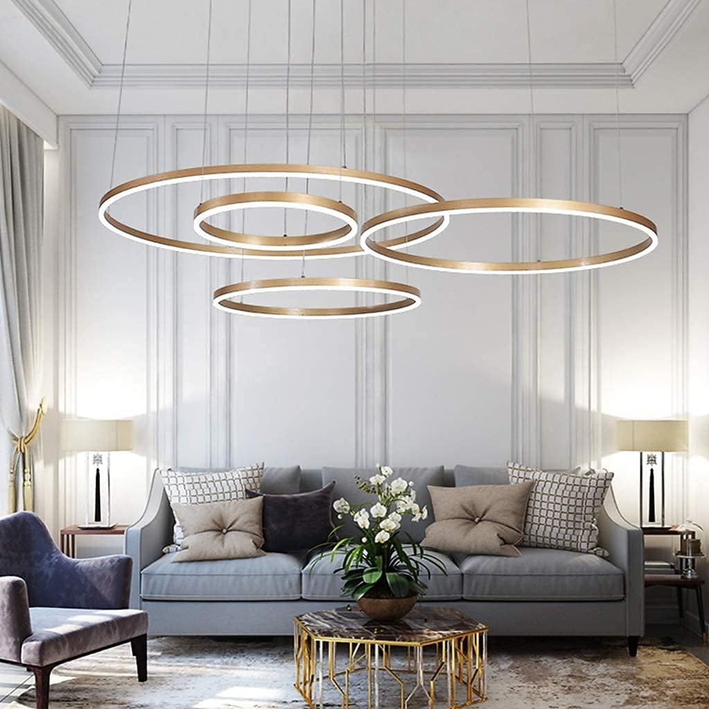 Modern Metal Ring Chandelier