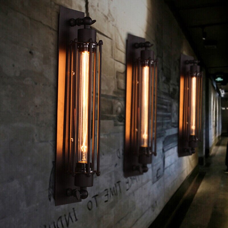 Industrial Metal Pipe Wall Light