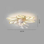 Plafonnier ventilateur de plafond moderne en métal avec pales en forme de fleur