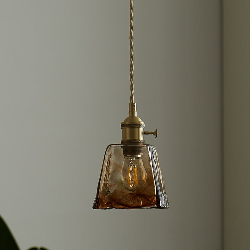 Modern Glass Drum Pendant Light