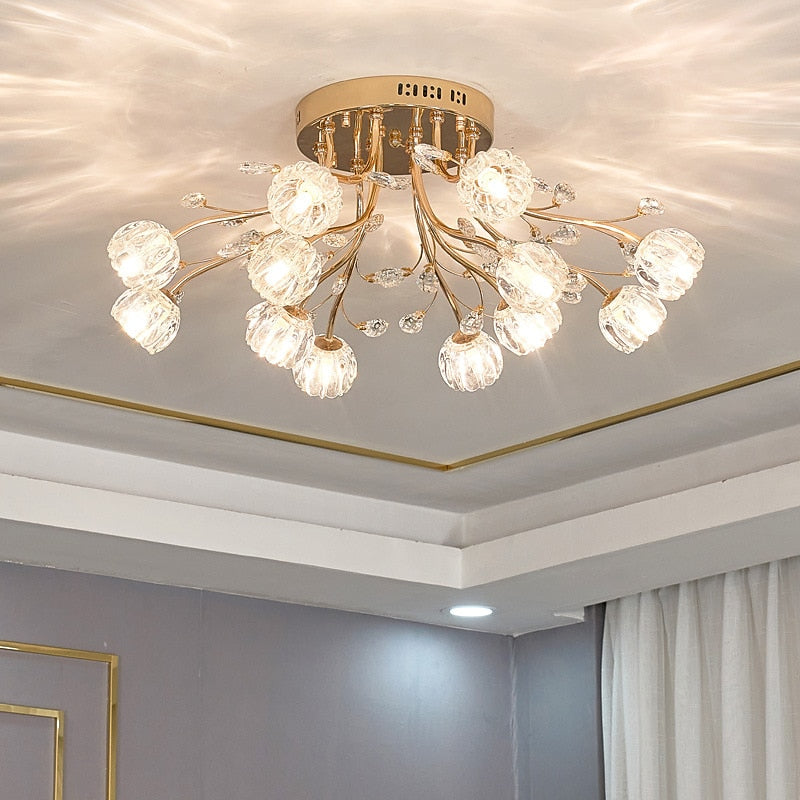 Glam Crystal Branch Ceiling Light