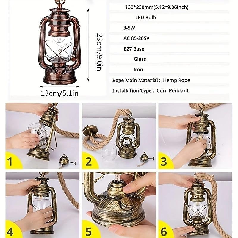 Vintage Metal Lantern Pendant Light