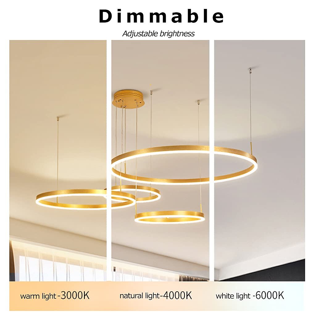 Modern Metal Ring Chandelier