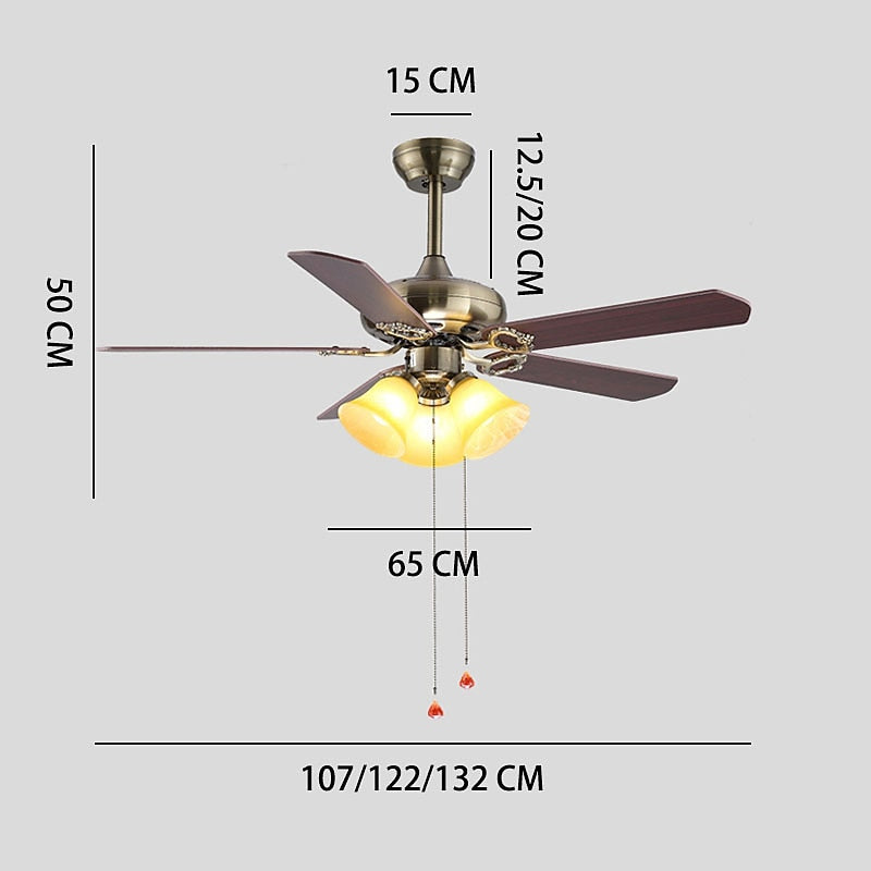 Industrial Metal Blade-Fan Ceiling Fan Light