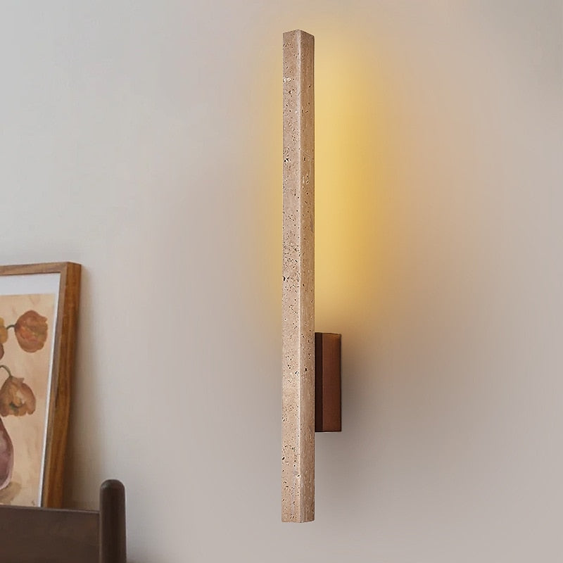Wabi-Sabi Travertine Linear Wall Light