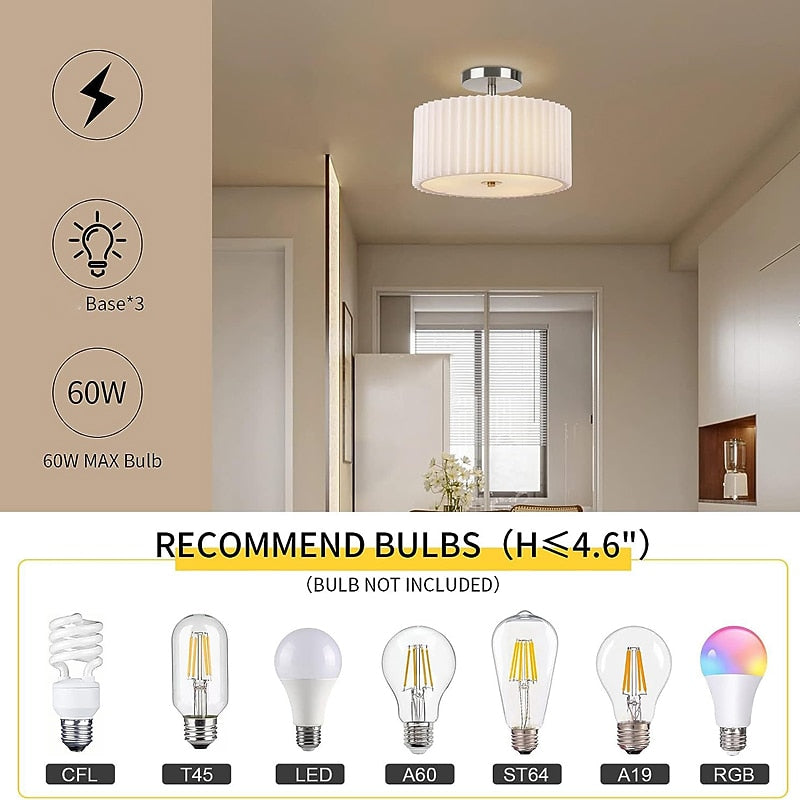 Modern Metal Drum Ceiling Light