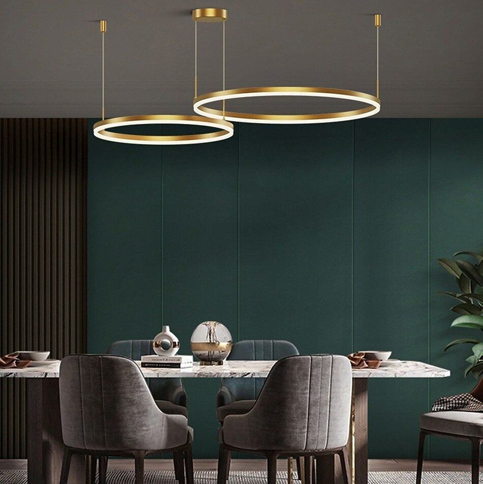 Modern Metal Ring-Cluster Pendant Light