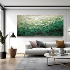 Emerald Mosaic Textured Painting