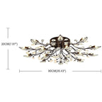 Glamour-Kristall-Ast-Deckenleuchte
