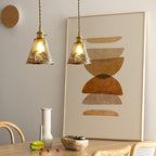 Suspension luminaire moderne en verre en forme de tambour