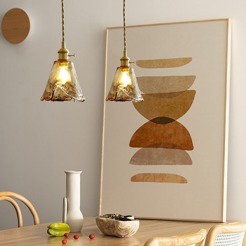 Modern Glass Drum Pendant Light