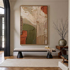 Earth-Tone Geometric Textured Painting