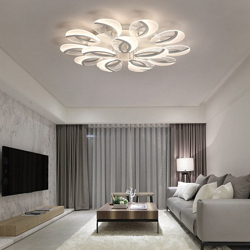 Modern Acrylic Ring-Cluster Ceiling Light