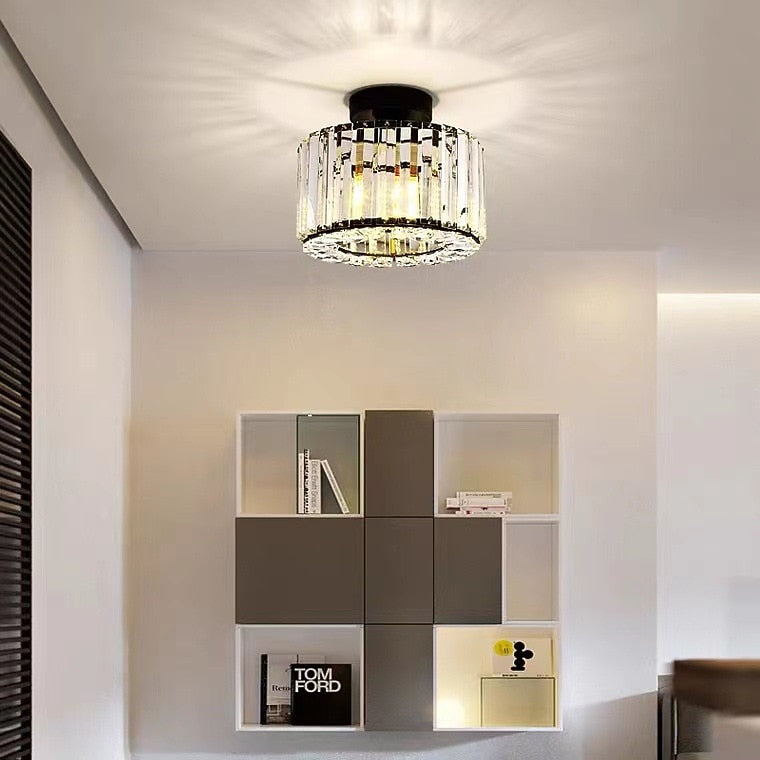 Glam Crystal Drum Ceiling Light