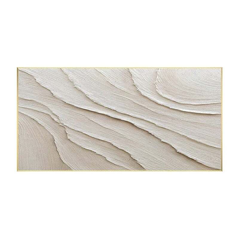 White Layered Wave Abstract Painting
