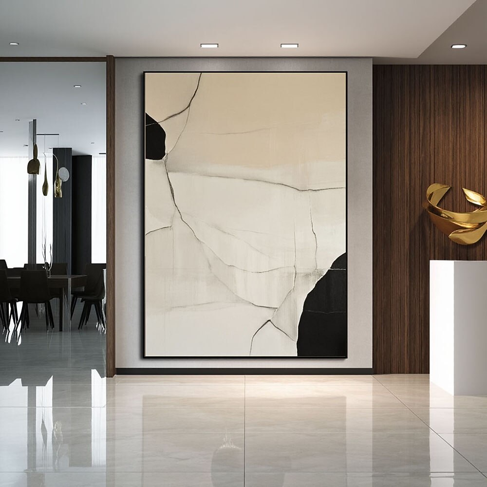 Black and Beige Organic Abstract Painting
