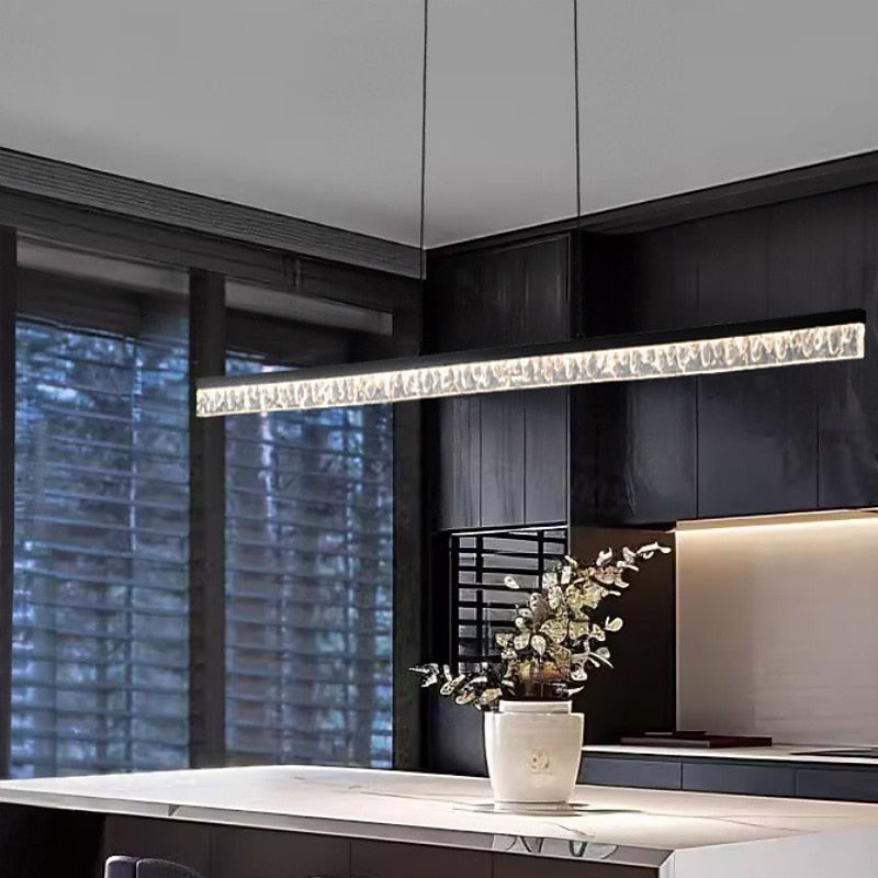 Modern Crystal Linear Pendant Light