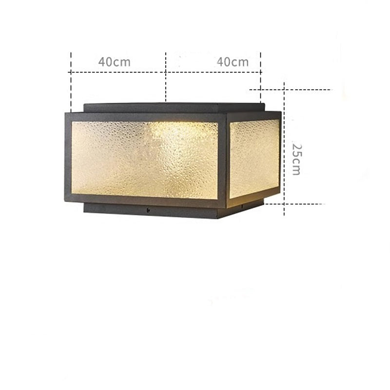 Modern Metal Square Post Light