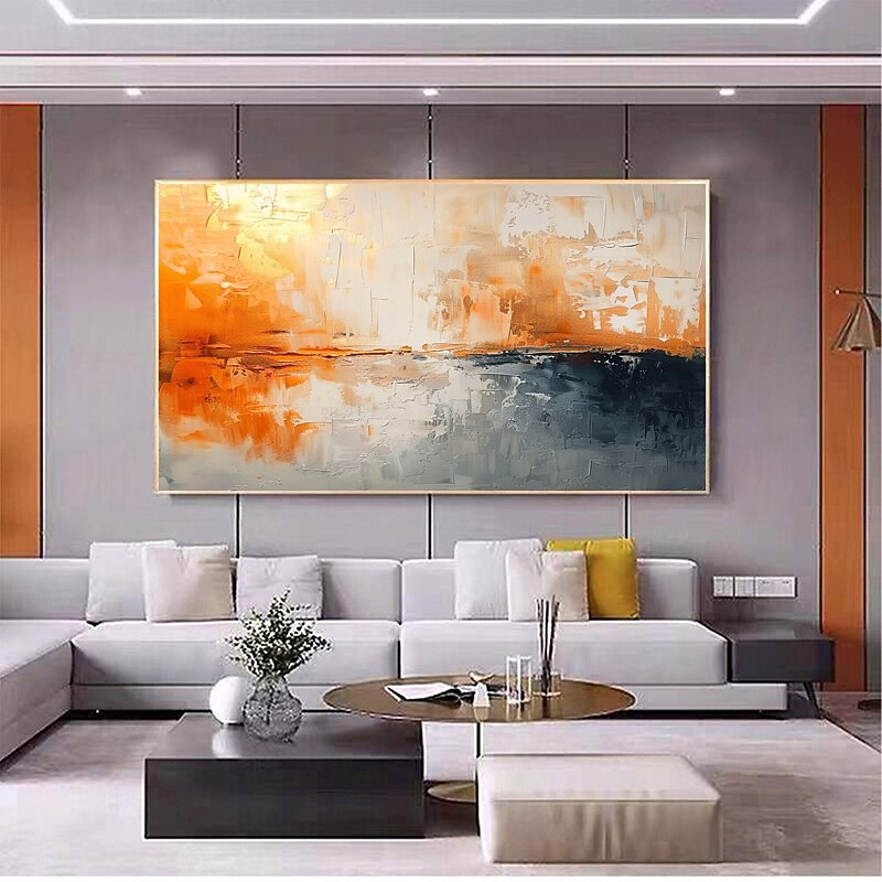 Amber Horizon Palette Knife Painting